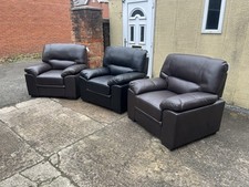 LEATHER CHAIRS 4 IN BROWN 1 IN