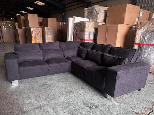 Black fabric corner sofa - corner,