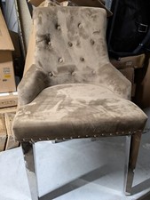 Brown Velvet with Chrome Legs